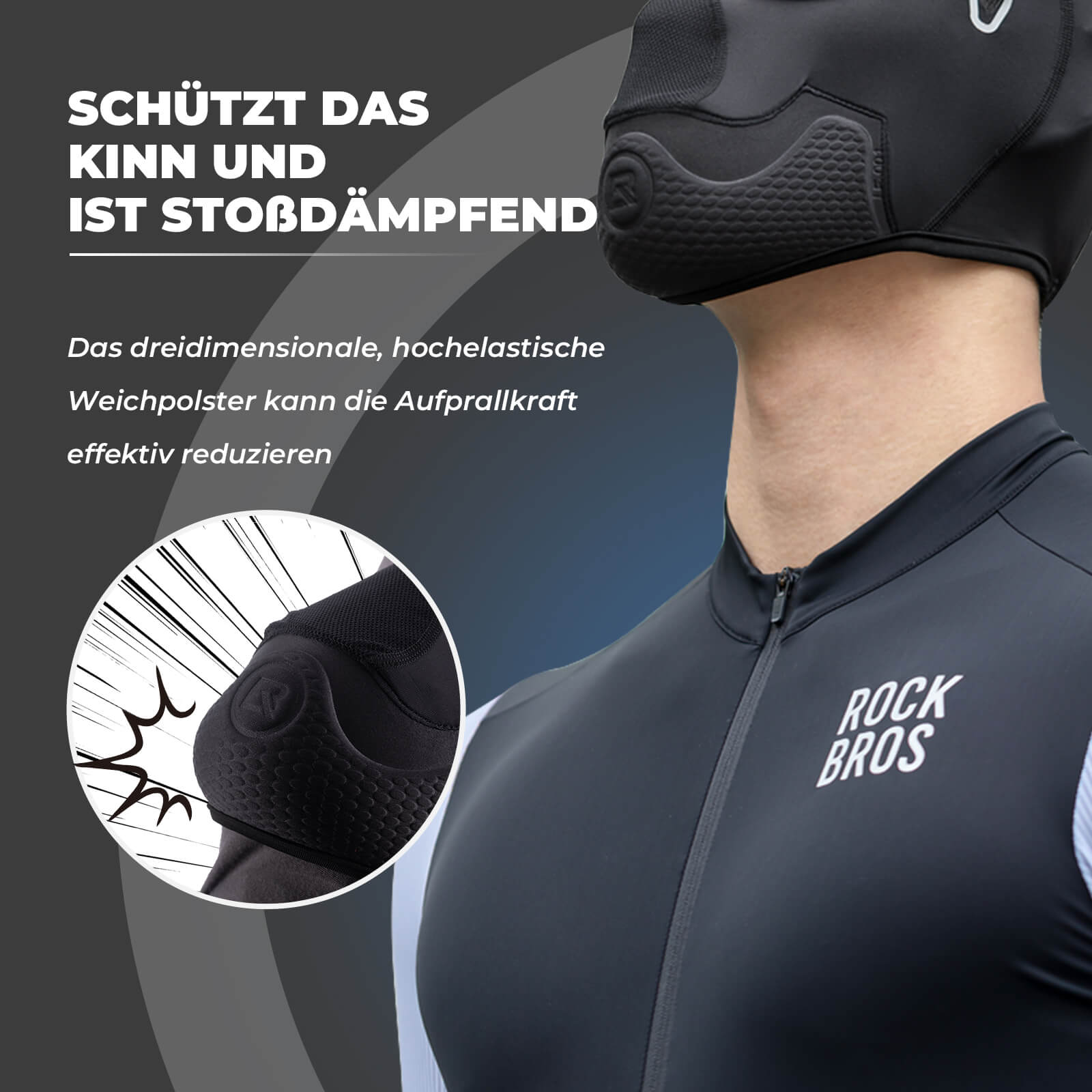 ROCKBROS Sturmhauben mit Polstern Balaclava Sommer Gesichtsschutz Elastisch
