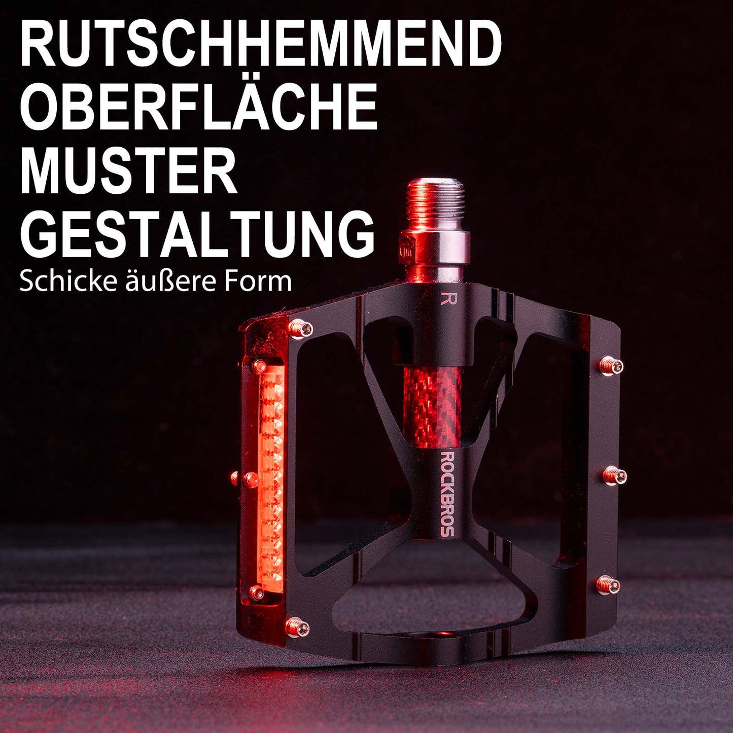 ROCKBROS Alu Fahrradpedale 9/16 Zoll mit zwei PVC Reflektoren - ROCKBROS-EU