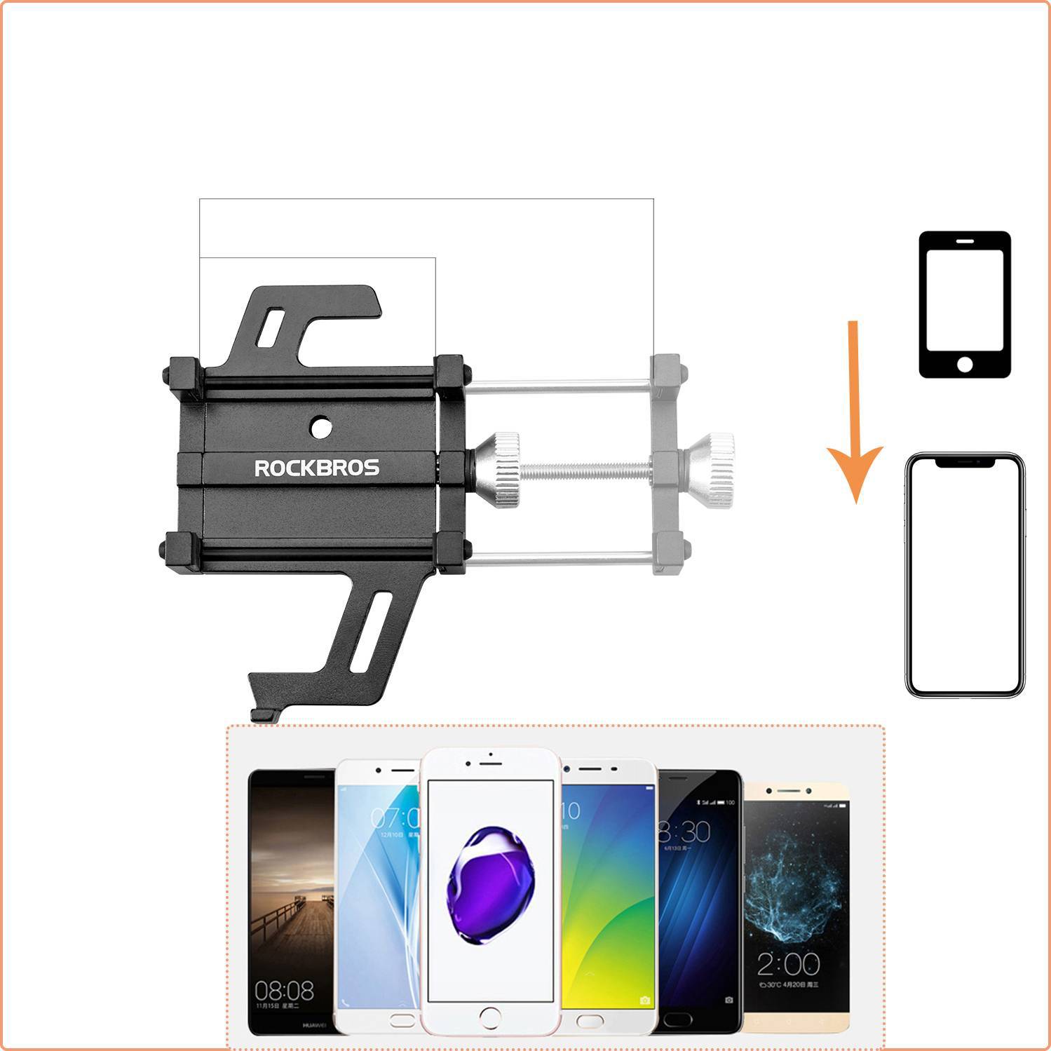 ROCKBROS Fahrrad Motorrad Handyhalterung mit 360 Rotation Clip - ROCKBROS-EU