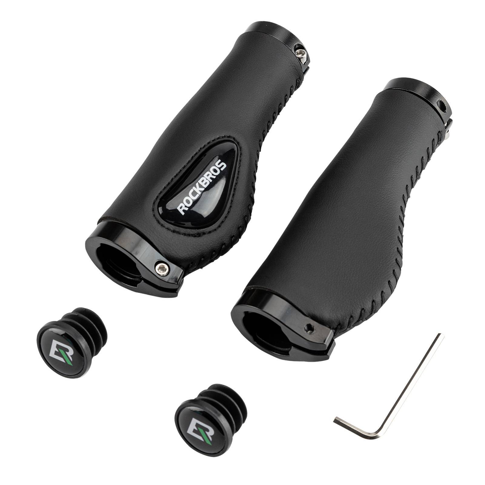 ROCKBROS Fahrradgriffe Ledergriffe für Lenker mit 22,2 mm Durchmesser - ROCKBROS-EU