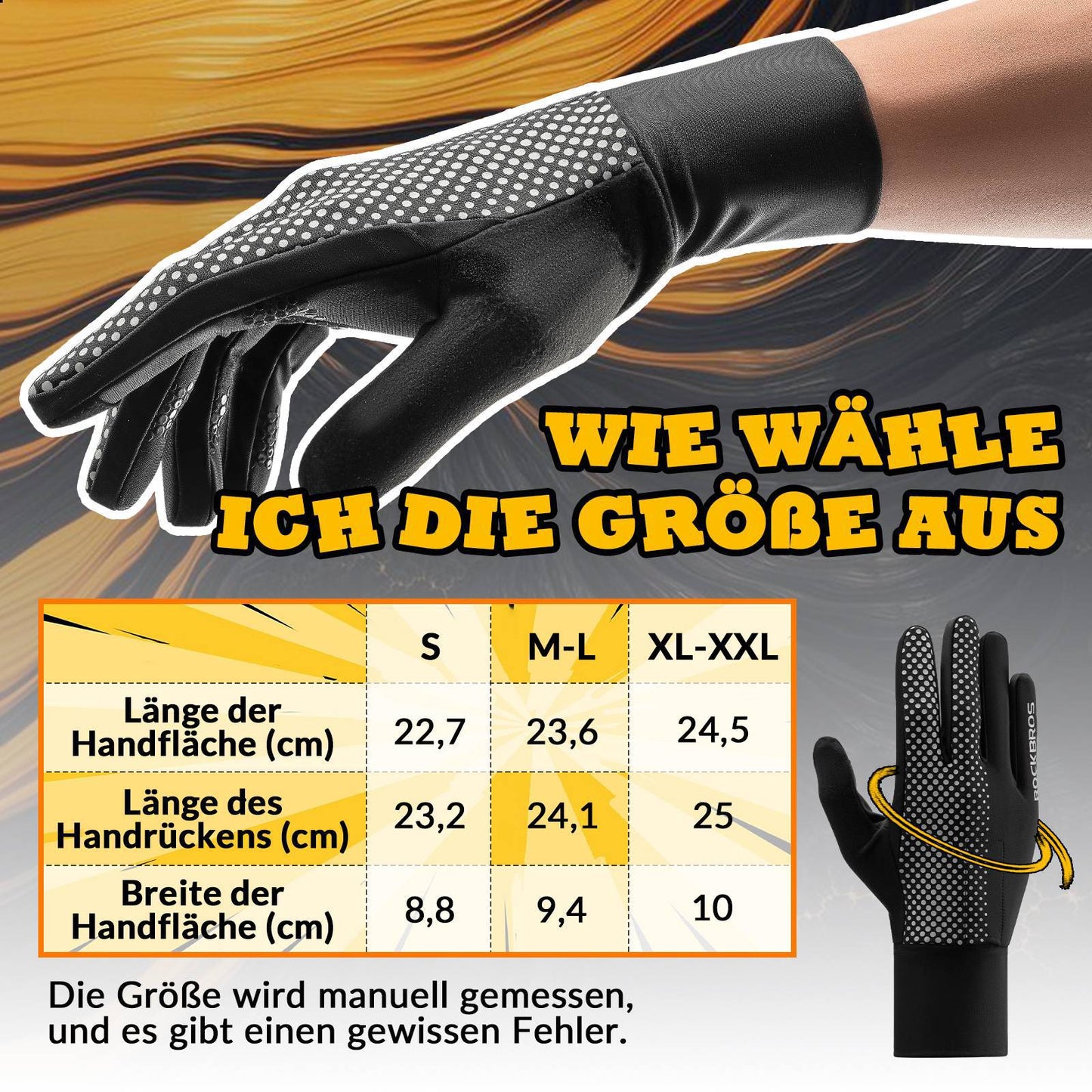ROCKBROS Fahrradhandschuhe Touchscreen Radsport-Handschuhe Winddicht - ROCKBROS-EU