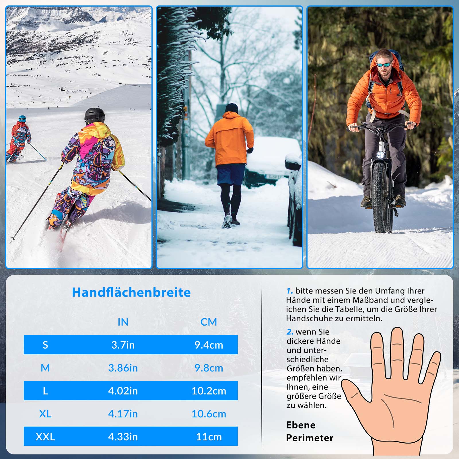 ROCKBROS Fahrradhandschuhe Winter/Herbst Vollfinger Thermo Sport Unisex - ROCKBROS-EU