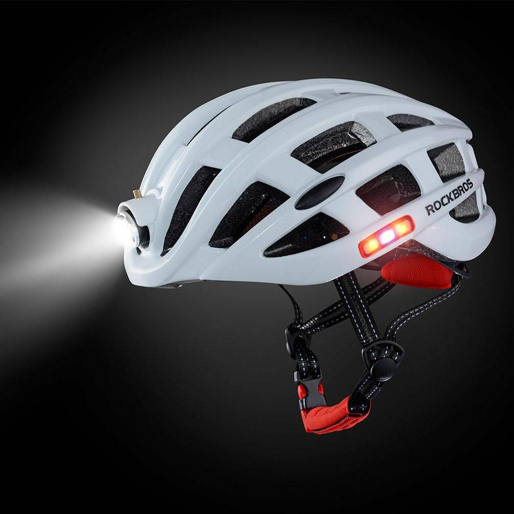 ROCKBROS Fahrradhelm mit Scheinwerfer und Sicherheitswarnleuchte - ROCKBROS-EU