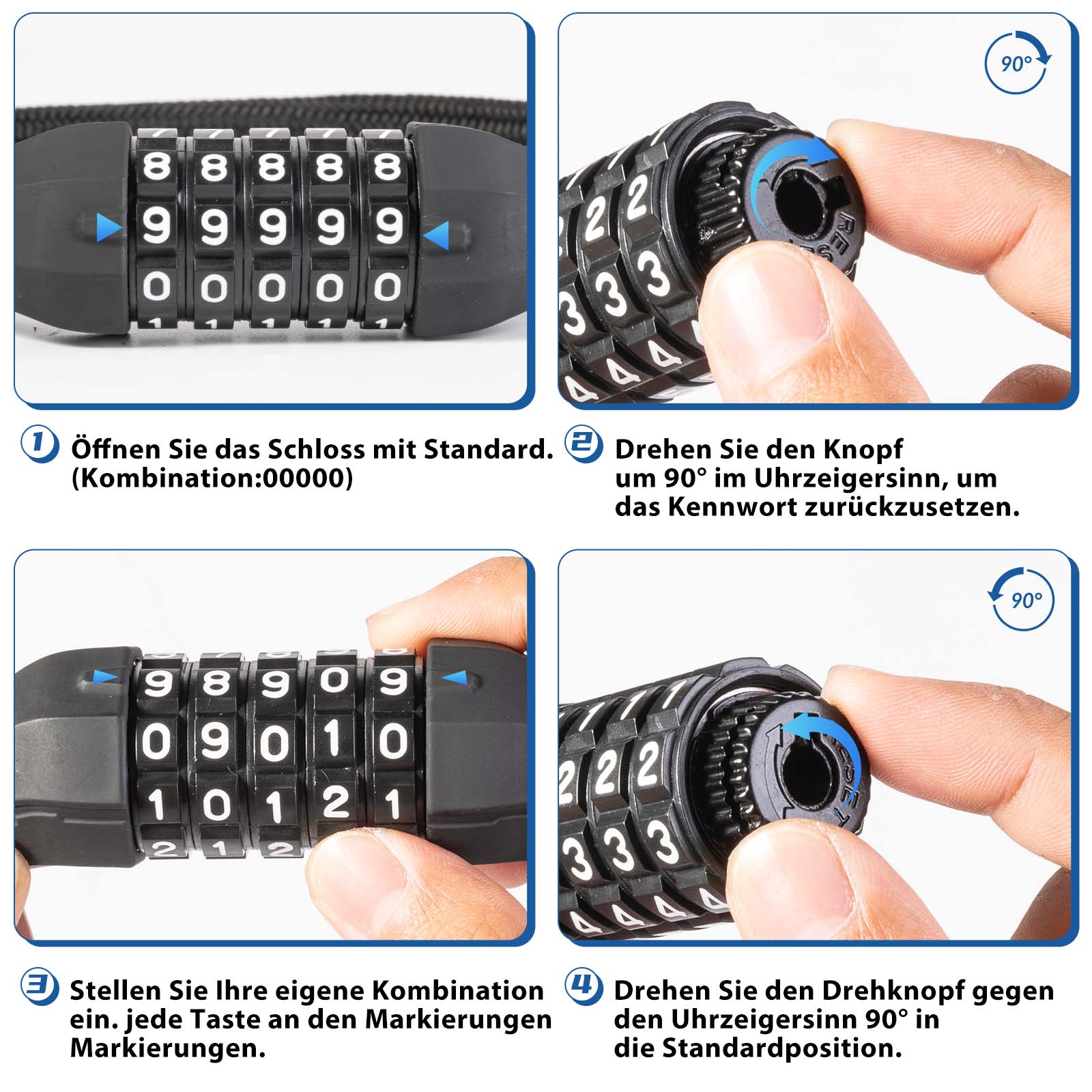 ROCKBROS Fahrradschloss 5-Stellig Zahlencode Zahlenschloss - ROCKBROS-EU