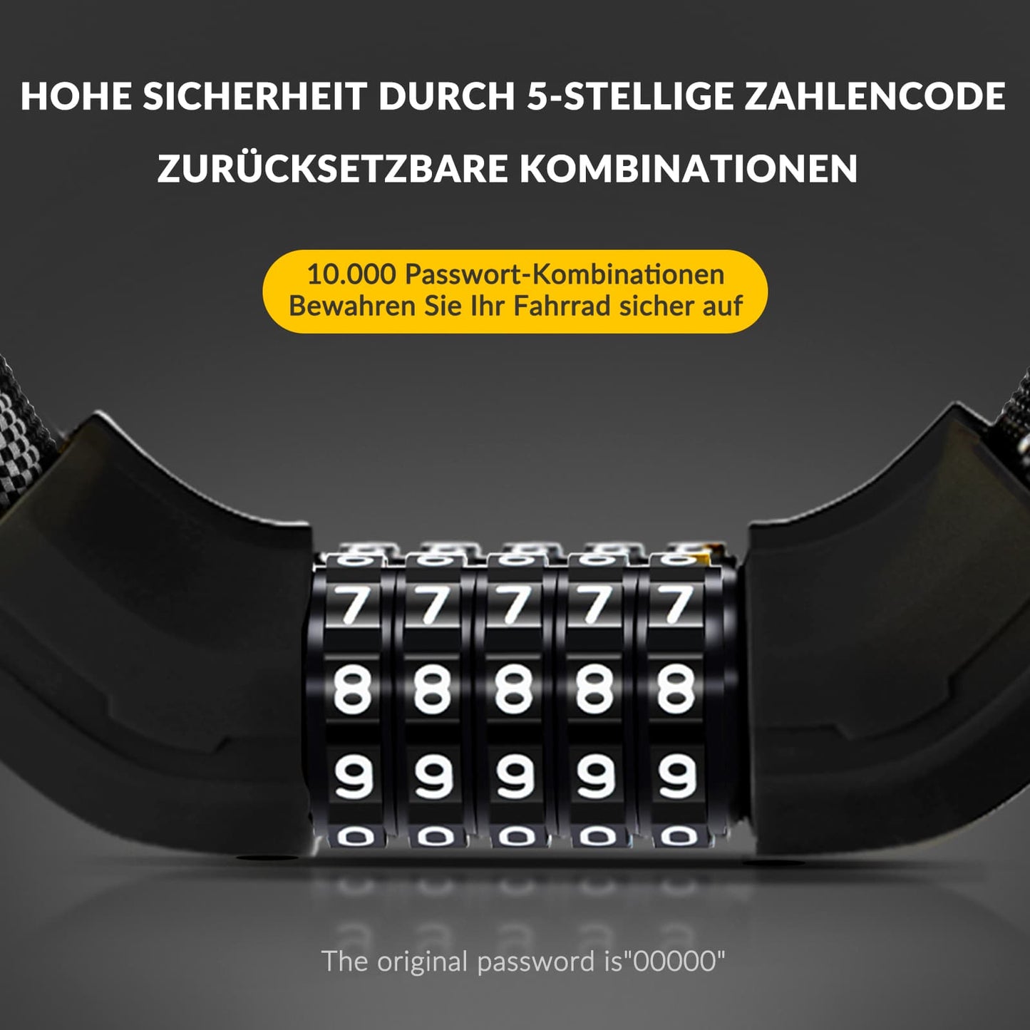 ROCKBROS Fahrradschloss Zahlenschloss 19mm Dickes - ROCKBROS-EU