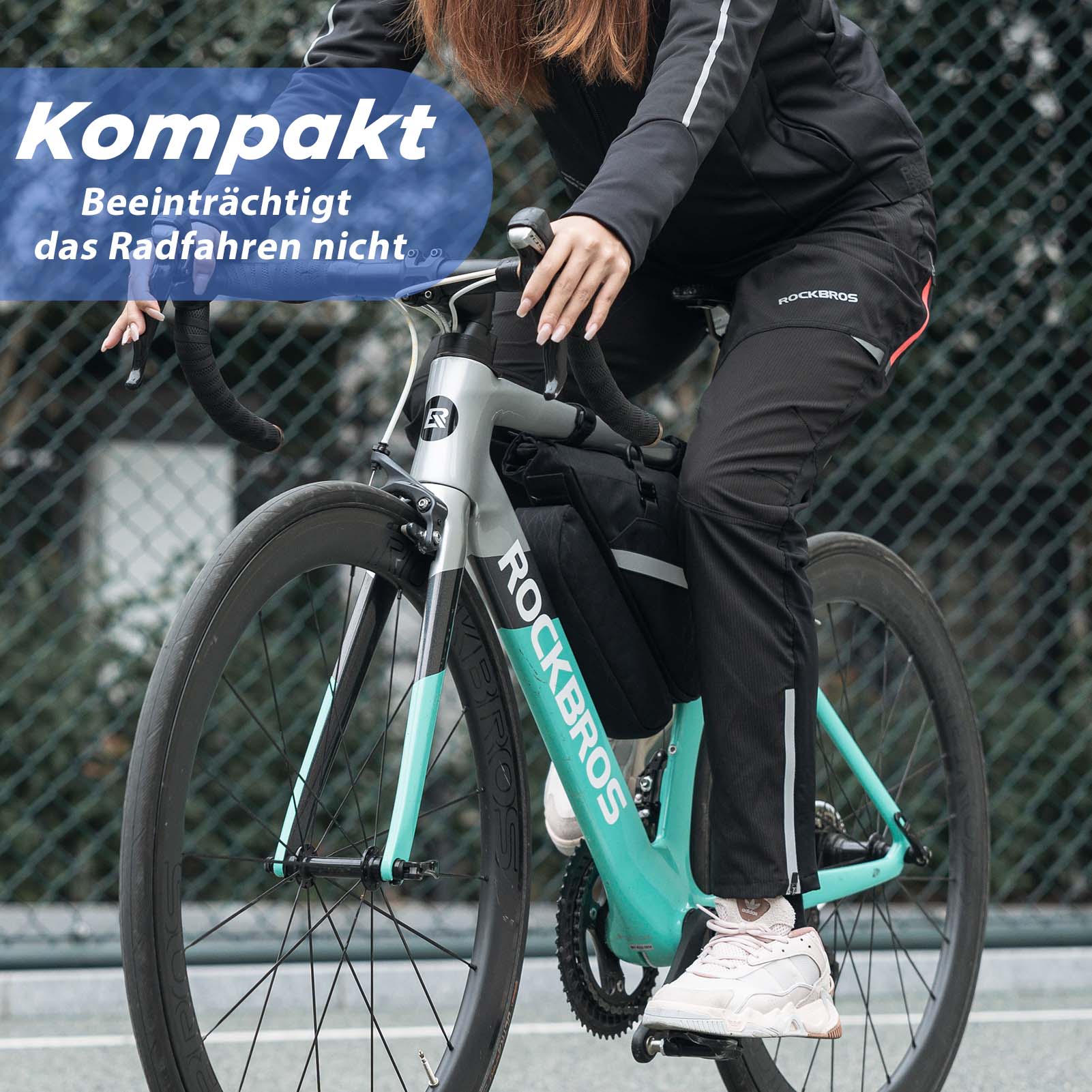 ROCKBROS Fahrradtasche Set 2-in-1 Abnehmbare Rahmentasche 1,3 L+0,7 L Schwarz - ROCKBROS-EU