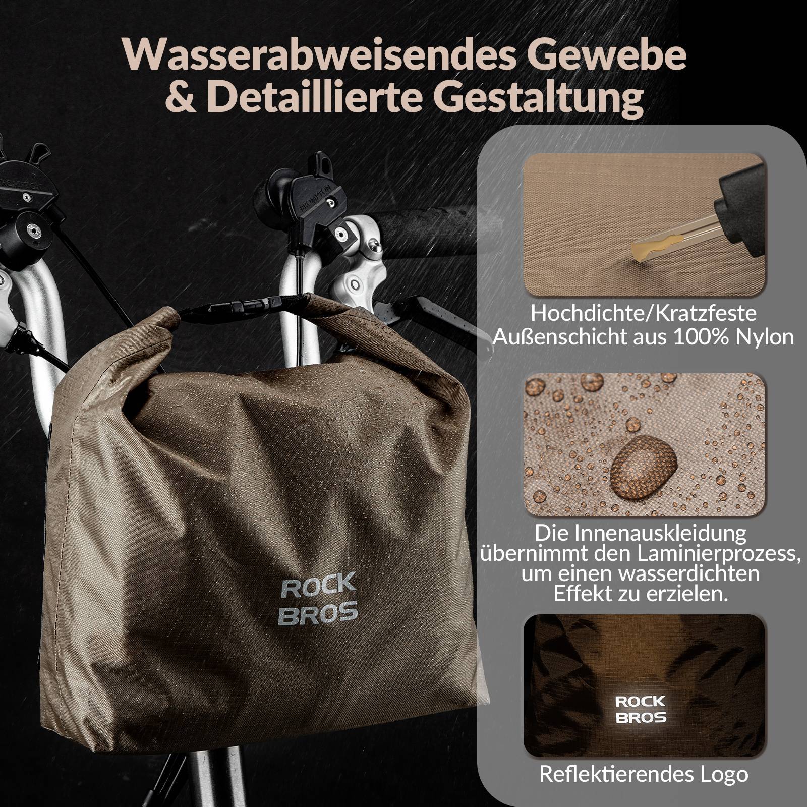 ROCKBROS Lenkertasche Wasserdichte Fahrradkorb Fronttasche 2,5L-4L - ROCKBROS-EU