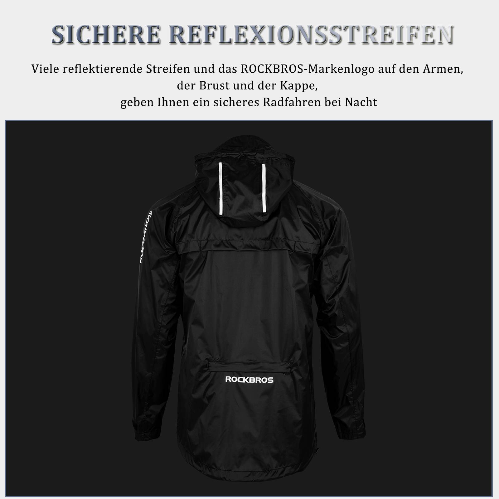 ROCKBROS Radsport Regenjacke Herren Wasserdicht Leicht Fahrradjacke - ROCKBROS-EU