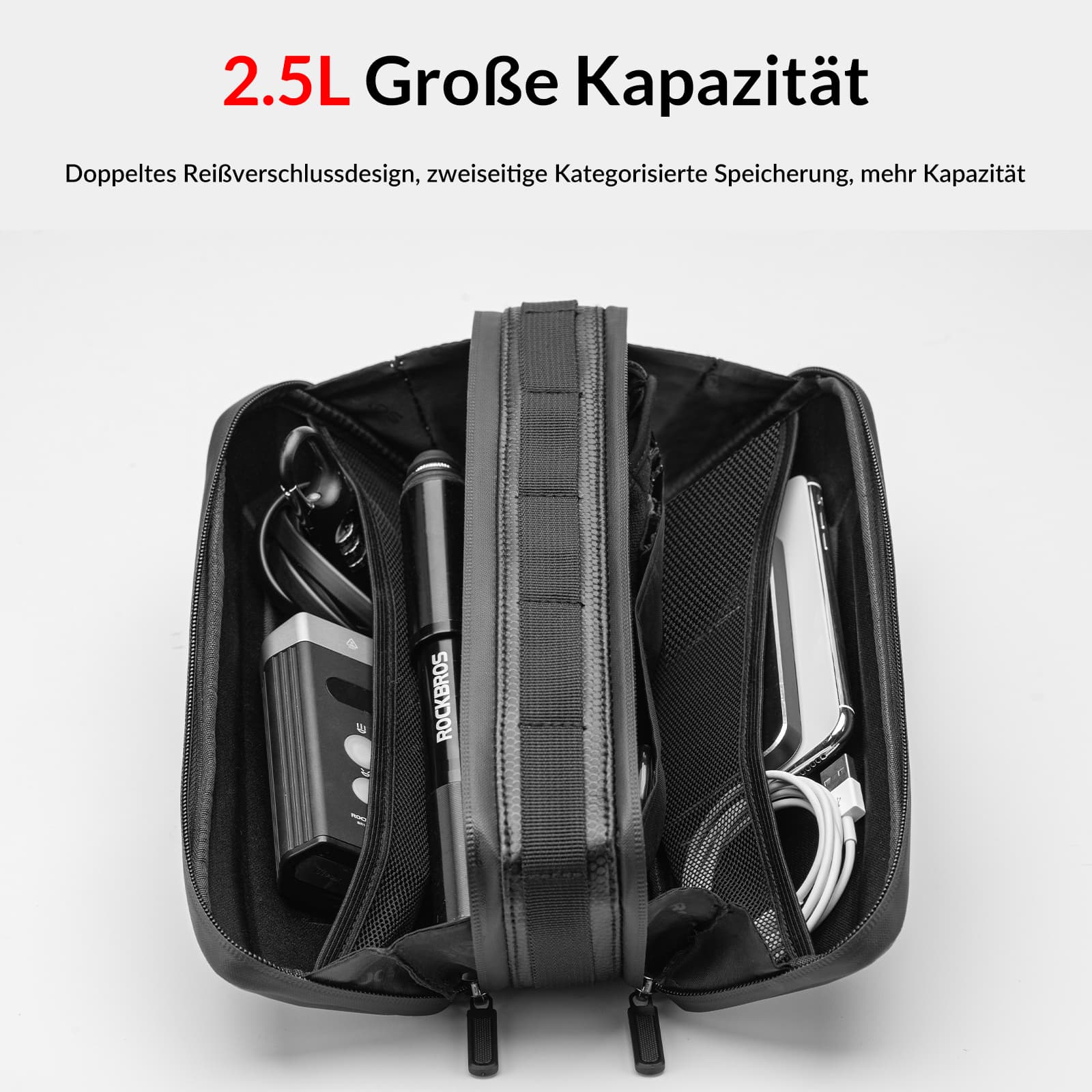 ROCKBROS Rahmentasche Fahrradtasche für MTB, Rennräder 1,5L / 2,5L - ROCKBROS-EU