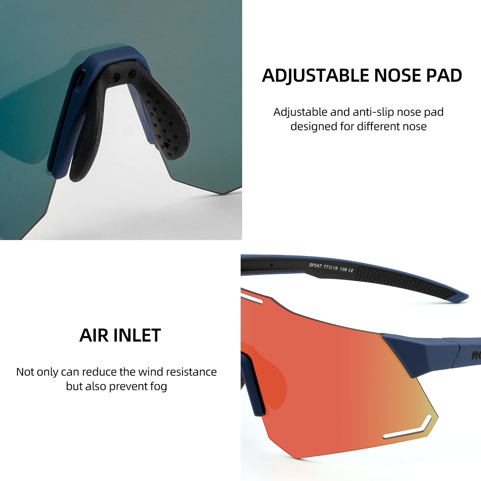 ROCKBROS Sonnenbrille UV400 Schutz Radsportbrille für Damen/ Herren - ROCKBROS-EU