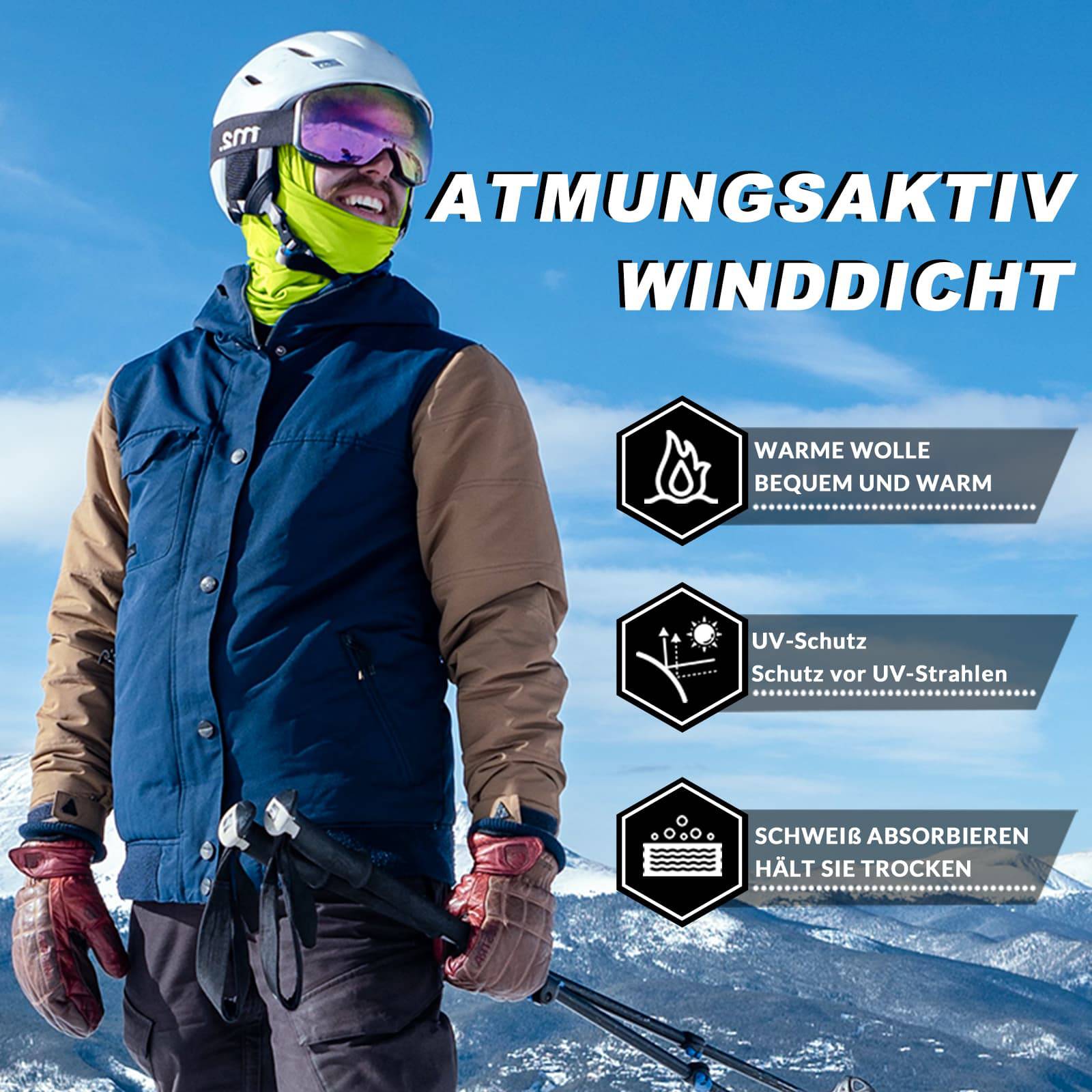 ROCKBROS Sturmhaube Herbst Winter Balaclava für Outdoorsports Unisex - ROCKBROS-EU