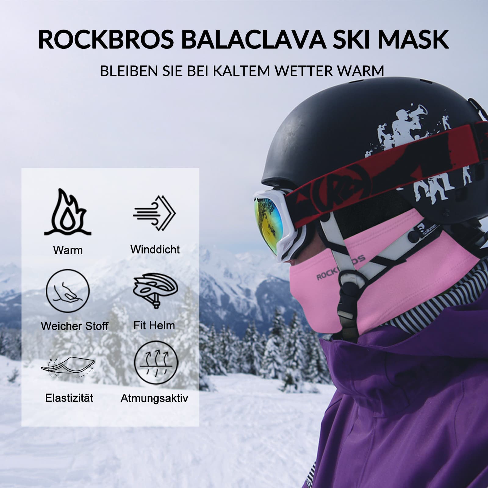 ROCKBROS Sturmhaube Herbst Winter Balaclava für Outdoorsports Unisex - ROCKBROS-EU
