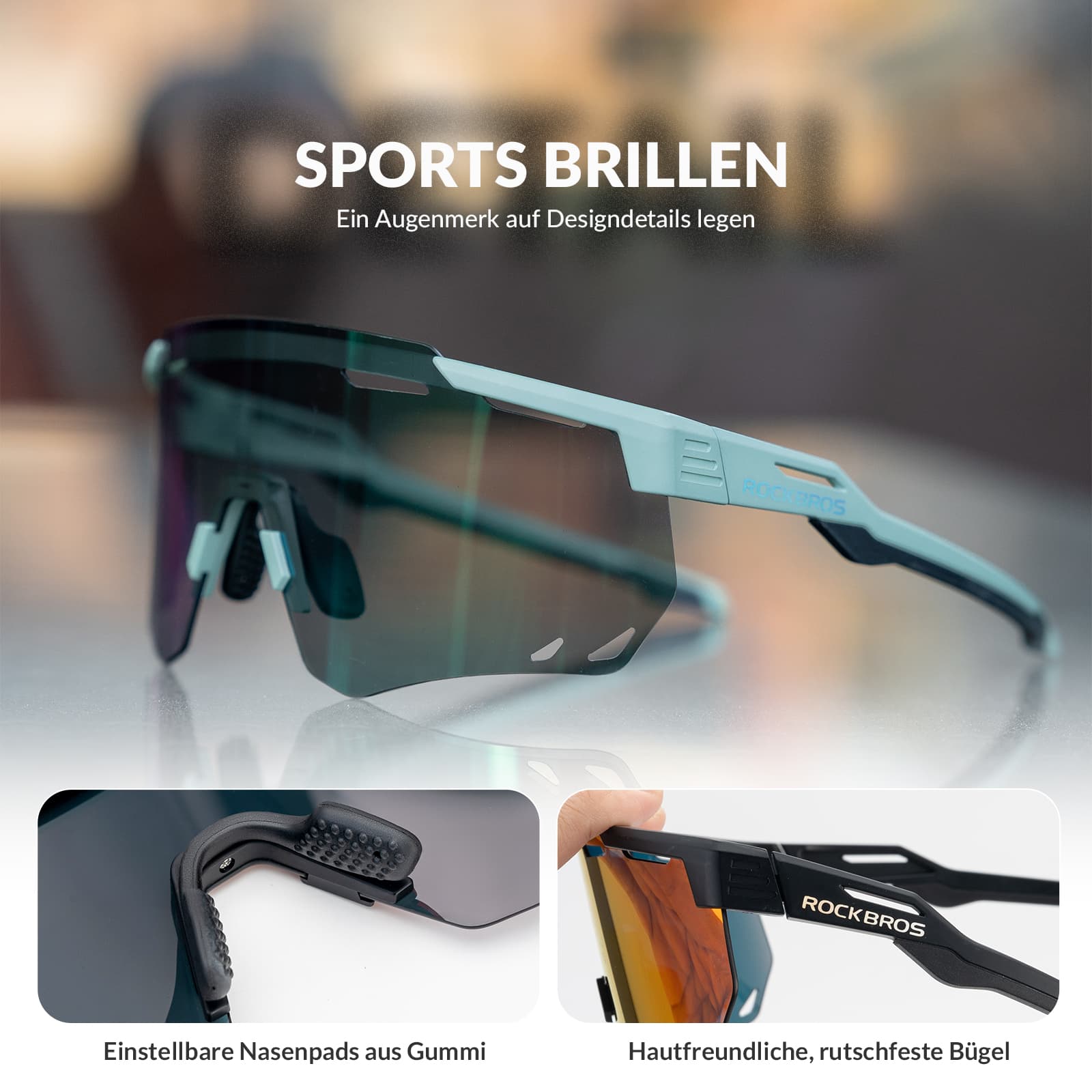 ROCKBROS Ultraleicht Fahrradbrille Sonnenbrille mit UV400-Schutz - ROCKBROS-EU