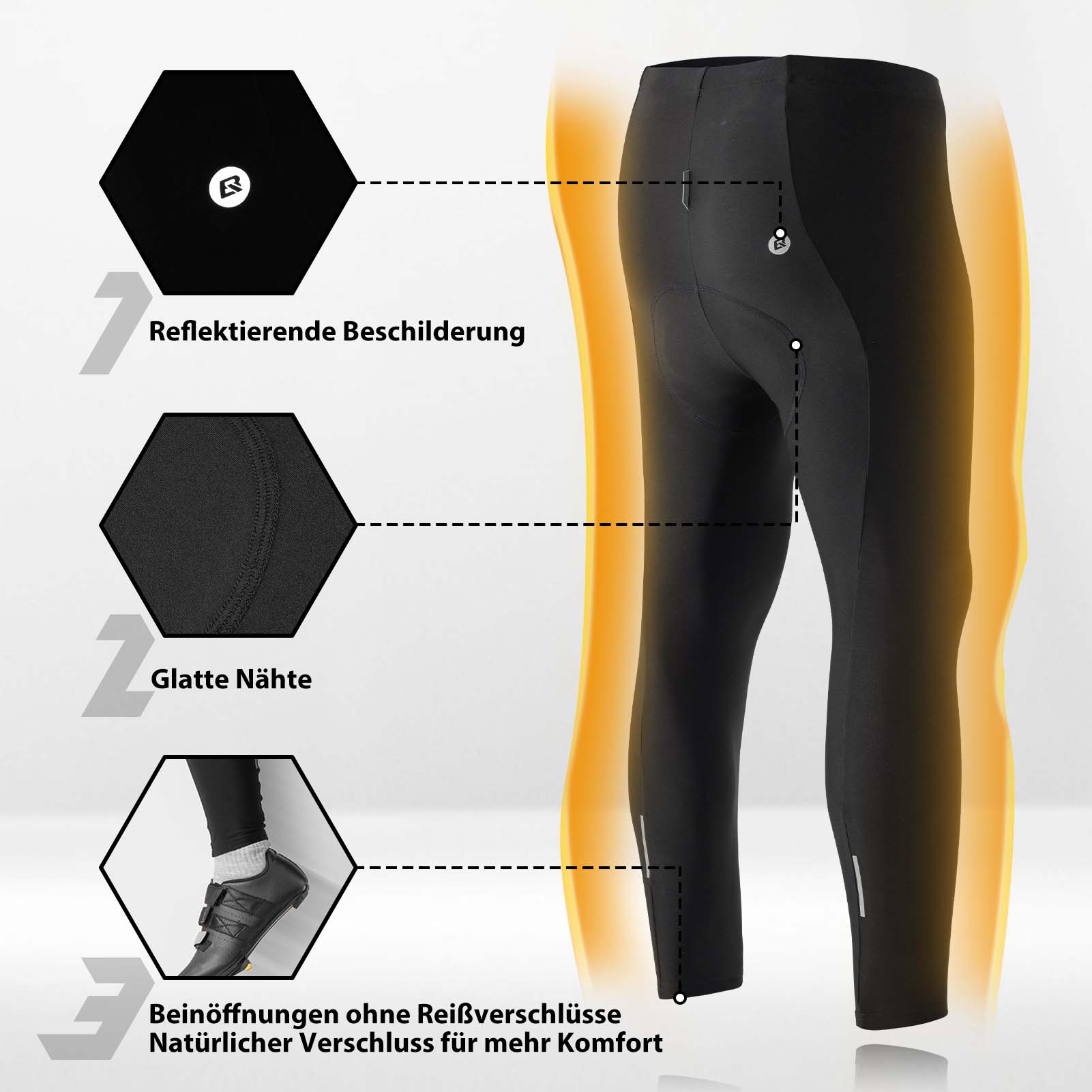 ROCKBROS Winter Fahrrad Lange Hose Elastische Radhose Herren/Damen M-4XL - ROCKBROS-EU